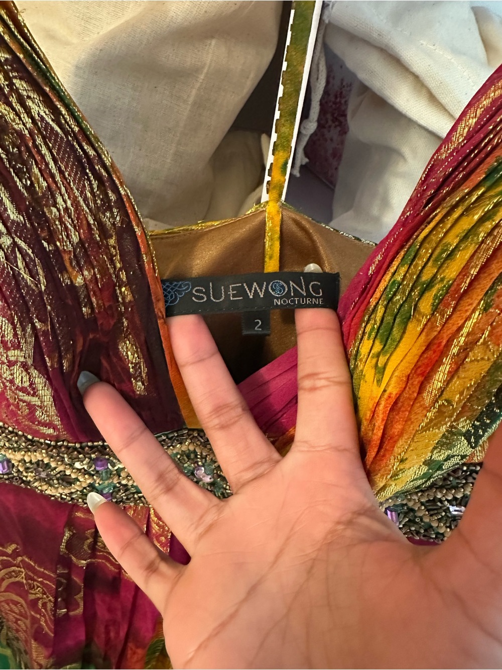 Vintage y2k SueWong maxi dress size 2 - Picture 3 of 4